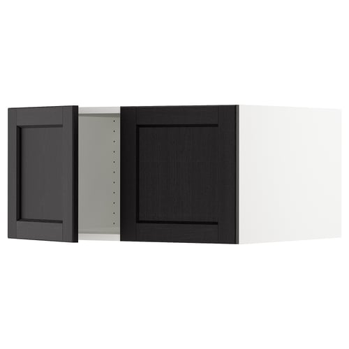 SEKTION Surmeuble réfr/cong 2 ptes, blanc/Lerhyttan teinté noir, 30x24x15 "