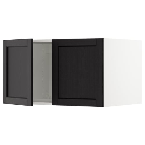 SEKTION Surmeuble réfr/cong 2 ptes, blanc/Lerhyttan teinté noir, 36x24x20 "