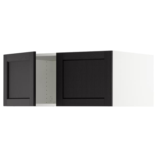 SEKTION Surmeuble réfr/cong 2 ptes, blanc/Lerhyttan teinté noir, 36x24x15 "