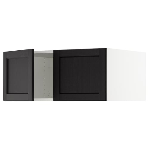 SEKTION Surmeuble réfr/cong 2 ptes, blanc/Lerhyttan teinté noir, 36x24x15 "