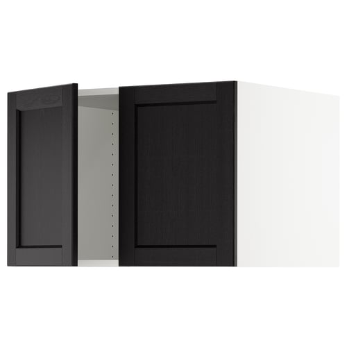 SEKTION Surmeuble réfr/cong 2 ptes, blanc/Lerhyttan teinté noir, 30x24x20 "