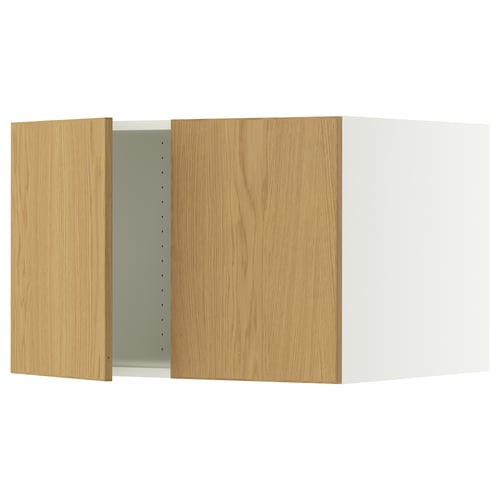 SEKTION Surmeuble réfr/cong 2 ptes, blanc/Sinarp chêne plaqué, 30x24x20 "