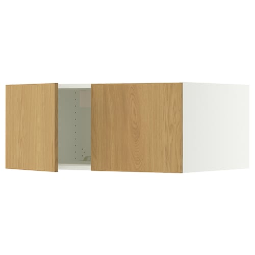 SEKTION Surmeuble réfr/cong 2 ptes, blanc/Sinarp chêne plaqué, 36x24x15 "