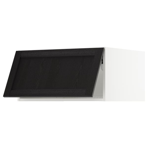 SEKTION Surmeuble réfr/cong, blanc/Lerhyttan teinté noir, 30x24x15 "