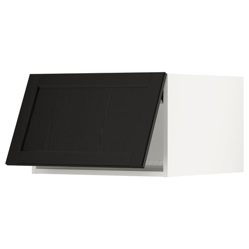 SEKTION Surmeuble réfr/cong, blanc/Lerhyttan teinté noir, 24x24x15 "