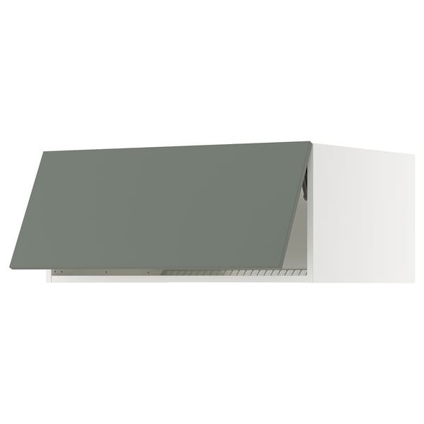 SEKTION Surmeuble réfr/cong, blanc/Nickebo gris -vert mat, 36x24x15 "