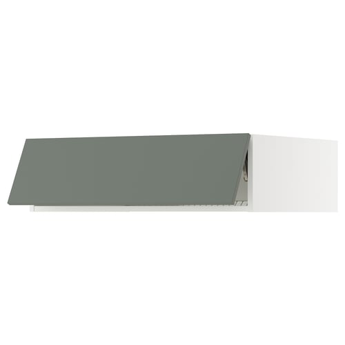 SEKTION Surmeuble réfr/cong, blanc/Nickebo gris -vert mat, 36x24x10 "