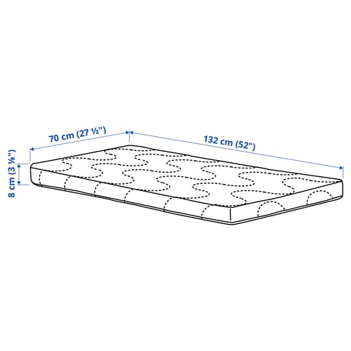 SKÖNAST Matelas mousse pour lit de bébé, 27 1/2x52 "
