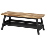 SKOGSTA Banc avec rangement, acacia/noir, 47 1/4 "