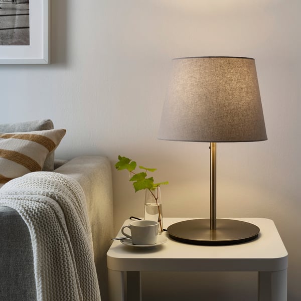SKOTTORP Abat-jour, gris clair, 13 "