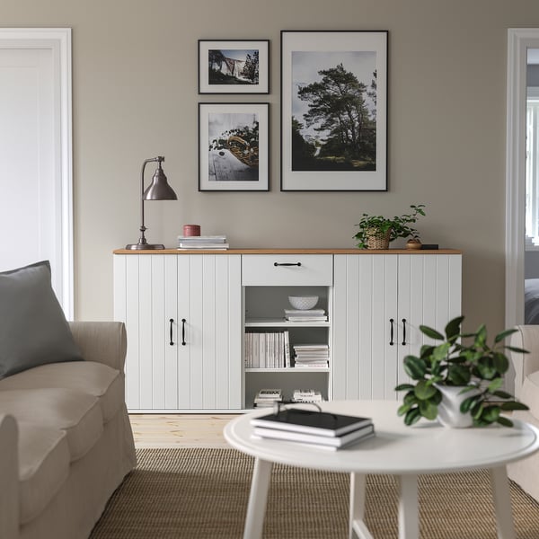 SKRUVBY Rangement, blanc, 74 3/4x35 3/8 "