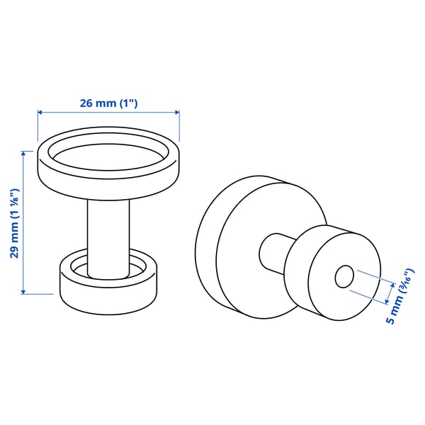 SKRUVSHULT Boutons, anthracite, 1 "