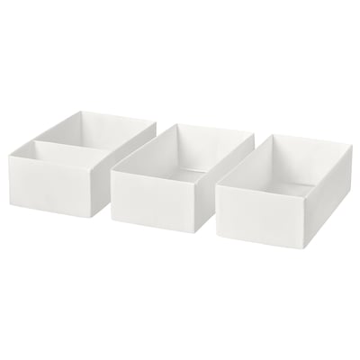 SKUBB Boîte, 3 pièces, blanc, 7 ¾x15x4 ¾ "