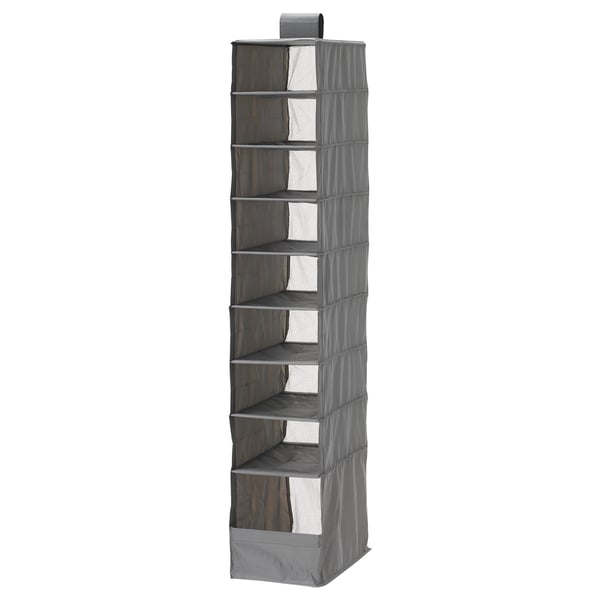 SKUBB Rangement 9 compartiments, gris foncé, 8 ¾x13 ½x47 ¼ "