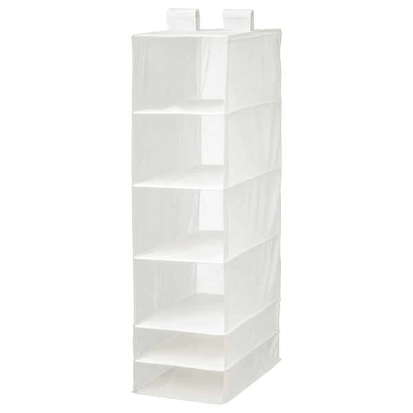 SKUBB Rangement à 6 compartiments, blanc, 13 ¾x17 ¾x49 ¼ "