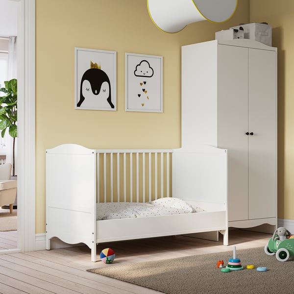 SMÅGÖRA Lit de bébé, blanc, 27 1/2x52 "