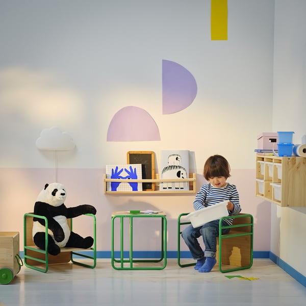 SMÅSKRAKE Chaise/table enfant multifonction, vert