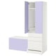 SMÅSTAD / UPPFÖRA Rangement, blanc mauve/avec banc, 59x25 5/8x77 1/8 "