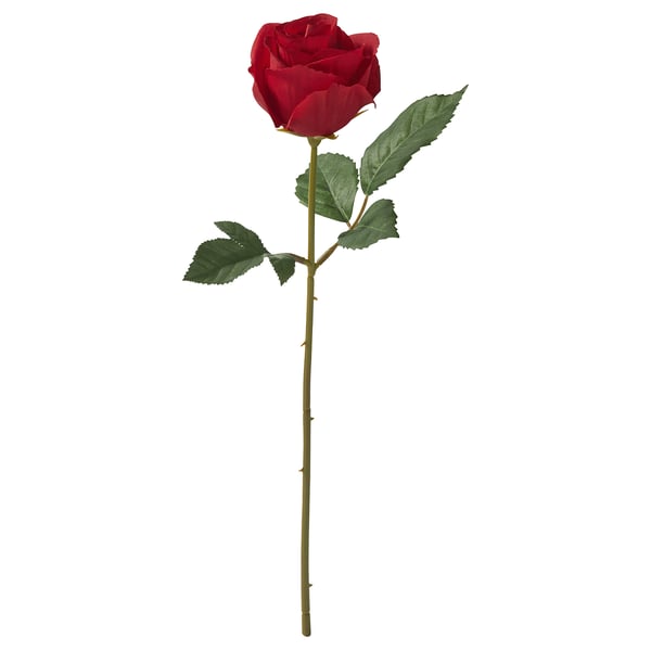 SMYCKA Fleur artificielle, intérieur/extérieur/Rose rouge, 15 ¾ "