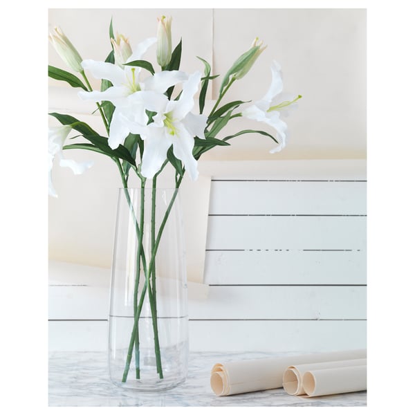 SMYCKA Fleur artificielle, lis/blanc, 33 ½ "