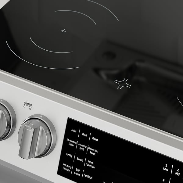 SNESSLINGE Cuisinière à surface vitrocéramique, acier inox, 30 "