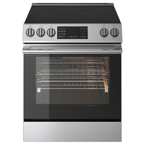SNESSLINGE Cuisinière à surface vitrocéramique, acier inox, 30 "