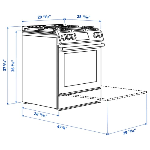 SNESSLINGE Cuisinière av table cuisson à gaz, acier inox, 30 "