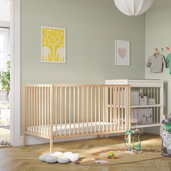 SNIGLAR Lit de bébé, hêtre, 27 1/2x52 "