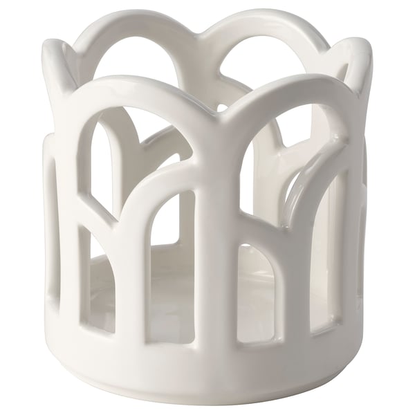 SNÖSISKA Bougeoir, blanc cassé, 4 3/8 "