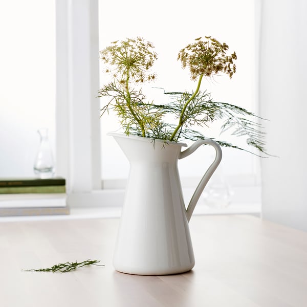 SOCKERÄRT Vase/pichet, blanc, 8 ¾ "