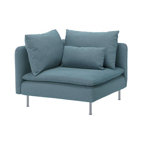 SÖDERHAMN Housse module d'angle, Fridtuna bleu gris foncé