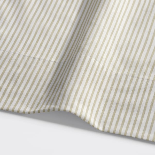 SOLFIBBLA Ensemble draps, blanc beige/rayure, 2 places