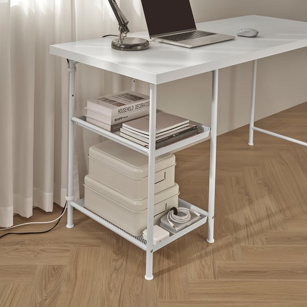 SPÄND Pied de table avec rangement, blanc