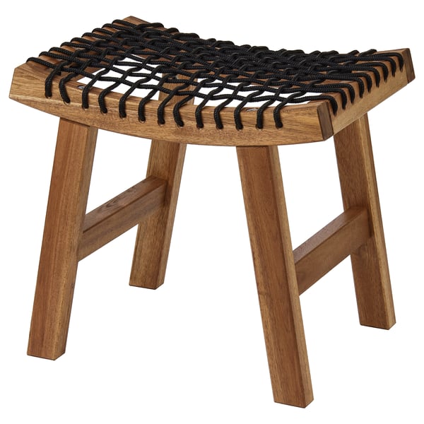 STACKHOLMEN Tabouret, extérieur, teinté brun clair, 18 7/8x13 3/4x16 7/8 "