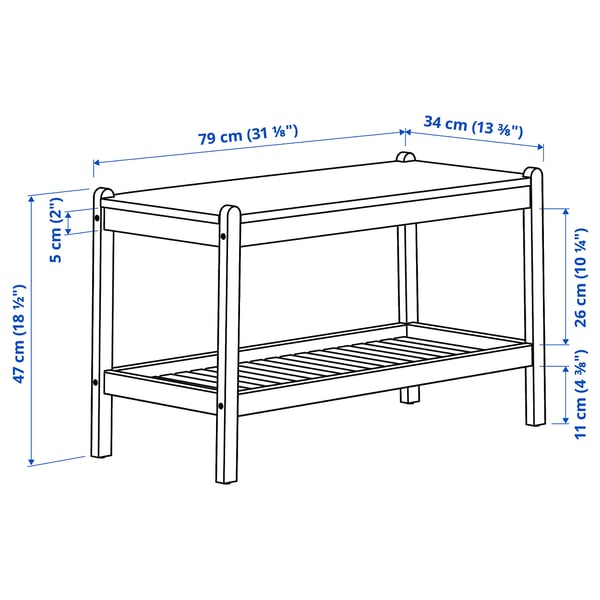 STEGESUND Banc, bambou clair, 31 1/8x13 3/8 "
