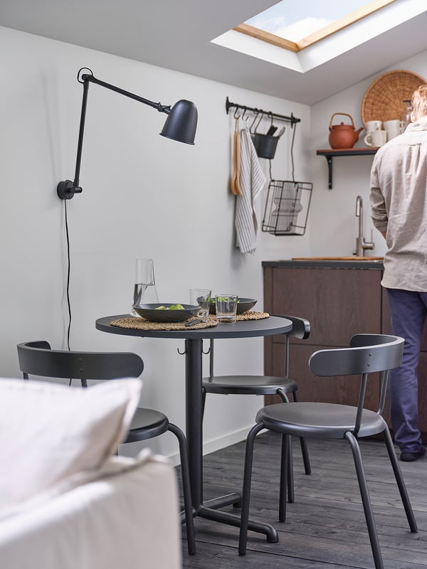 STENSELE Table, anthracite/anthracite, 27 3/8 "