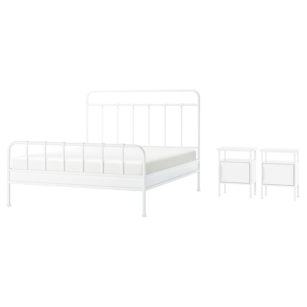 STJÄRNÖ / GRÅFJÄLLET Mobilier chambre, ensemble de 3, blanc, Grand 2 places