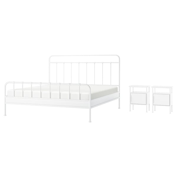STJÄRNÖ / GRÅFJÄLLET Mobilier chambre, ensemble de 3, blanc, Très grand 2 places