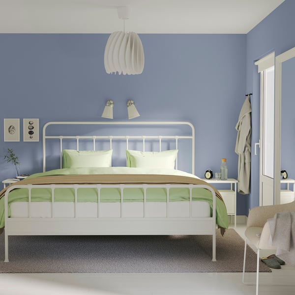 STJÄRNÖ / GRÅFJÄLLET Mobilier chambre, ensemble de 3, blanc, Très grand 2 places