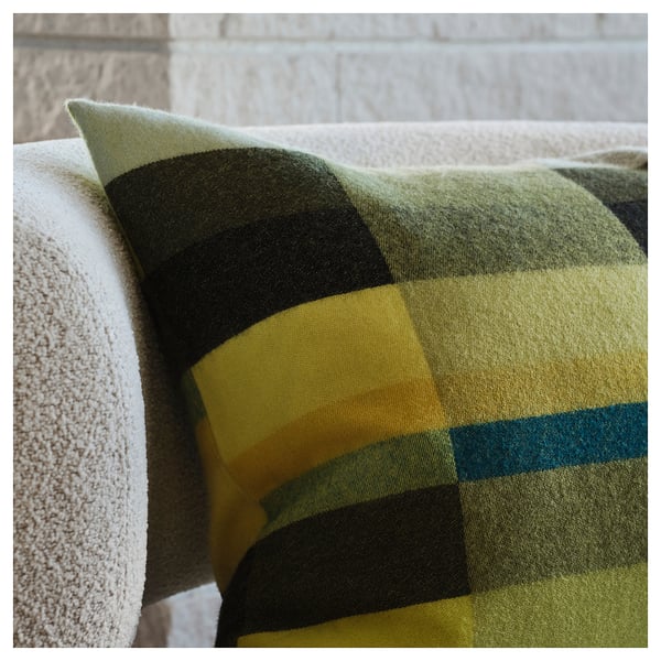 STOCKHOLM 2025 Housse de coussin, vert foncé/bleu-vert, 16x23 "
