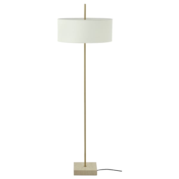 STOCKHOLM 2025 Lampadaire, blanc textile/laitonné, 63 "