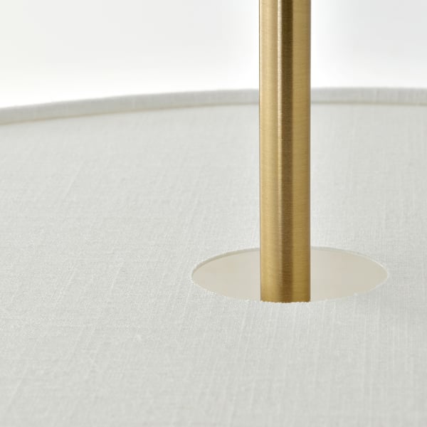 STOCKHOLM 2025 Lampe de table, blanc textile/laitonné, 26 "