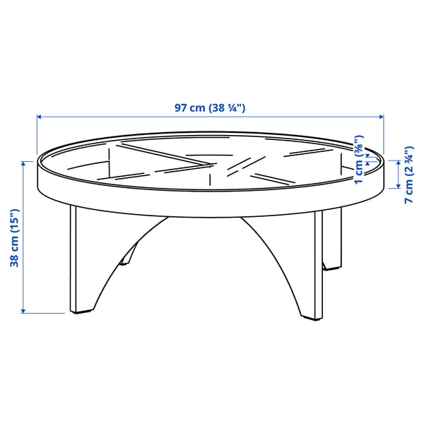 STOCKHOLM 2025 Table basse, chêne plaqué verre