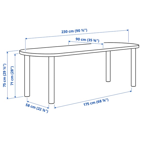 STOCKHOLM 2025 Table, chêne plaqué/chêne plaqué, 90 1/2x35 3/8 "
