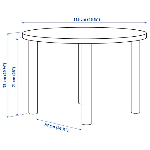 STOCKHOLM 2025 Table, chêne plaqué/chêne plaqué, 45 1/4 "