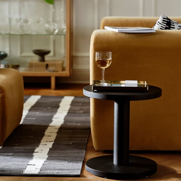 STOCKHOLM 2025 Table d'appoint, pin plaqué noir, 15 3/4 "
