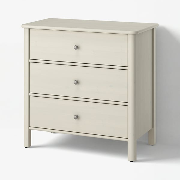 STOREMOLLA Commode à 3 tiroirs, gris-beige clair teinté, 36 5/8x19 5/8x35 7/8 "