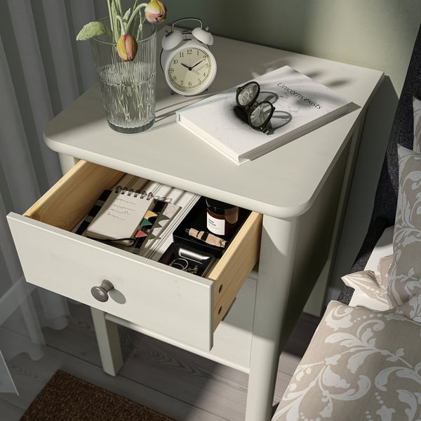STOREMOLLA Table de chevet, gris-beige clair teinté, 19 5/8x19 5/8x28 3/8 "
