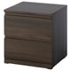 STORKLINTA Commode à 2 tiroirs, brun foncé eff chêne, 19 5/8x18 7/8x20 7/8 "