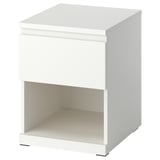 STORKLINTA Table de chevet, blanc/avec 1 tiroir, 15 3/4x18 7/8x20 7/8 "